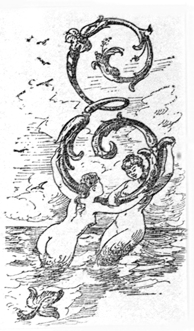 letra capital «e» sirenas