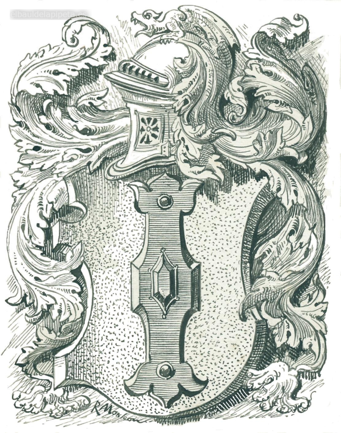 letra capital « i » escudo