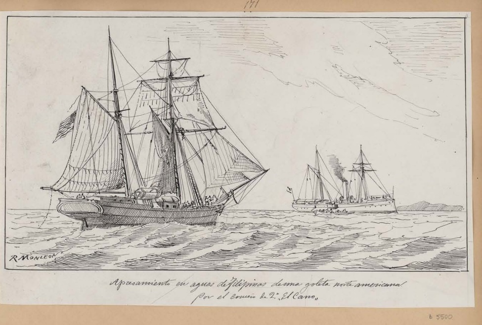 apresamiento en aguas filipinas de una goleta norteamericana por el crucero de 2ª clase elcano
