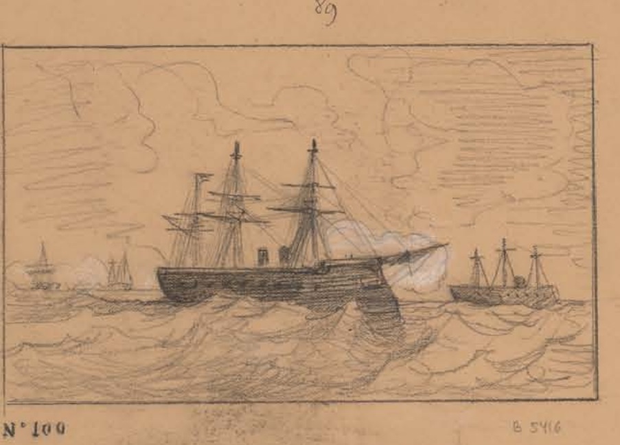 fragata victoria persiguiendo a la numancia en el combate naval contra los cantonales oct 1873