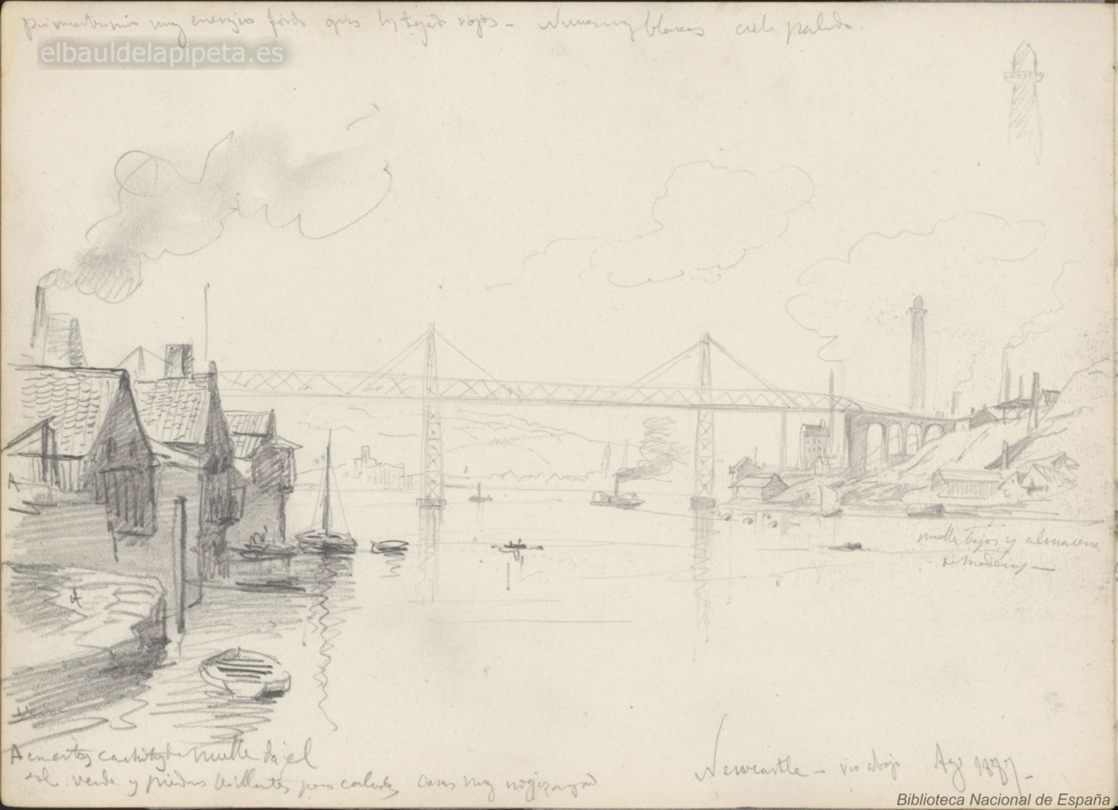 vista panoramica de newcastle rio abajo en ago 1887