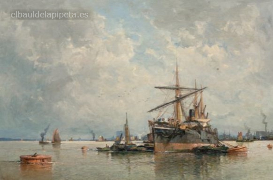 barcos fondeados en puerto