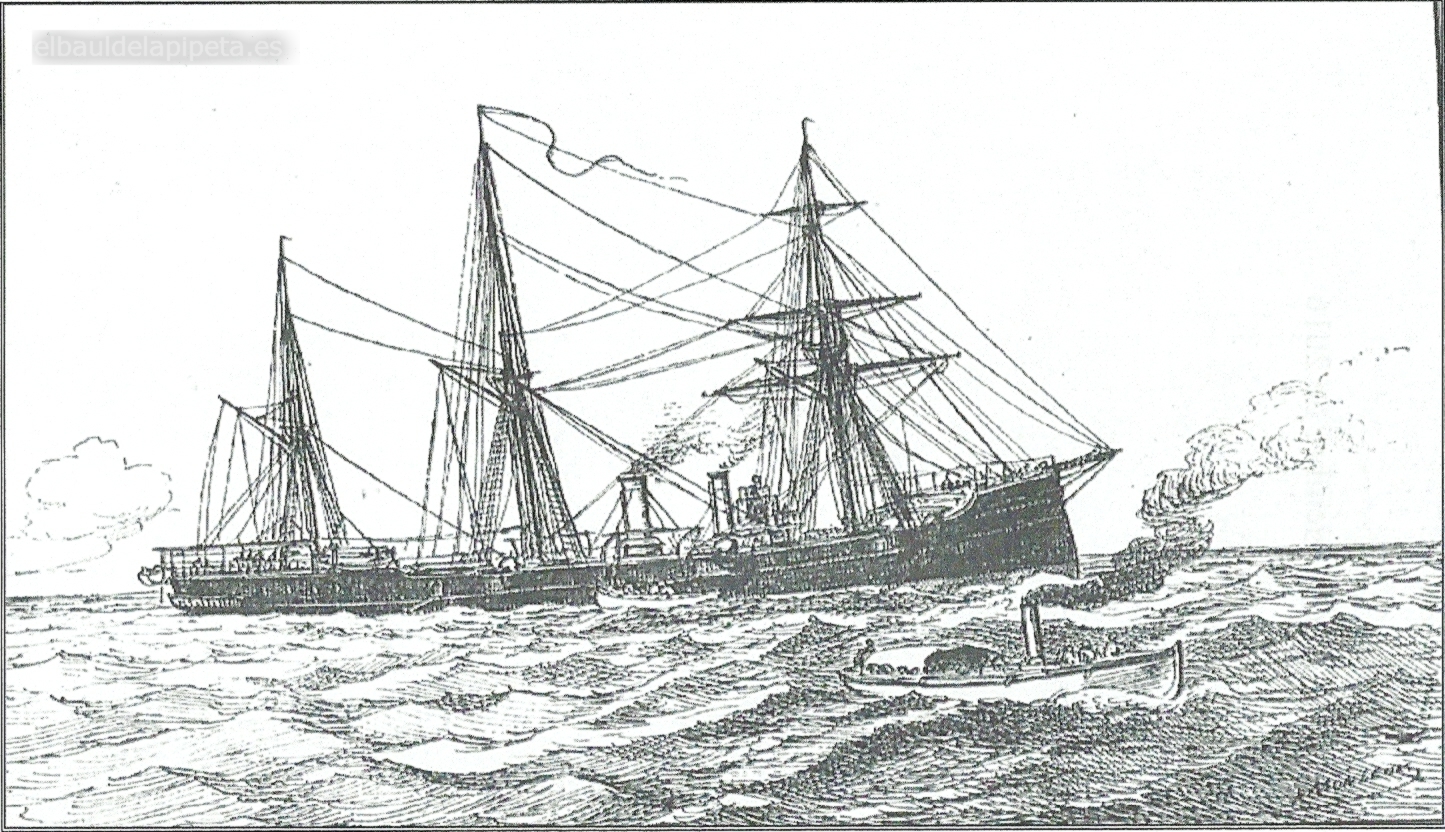 la voladura del reina cristina en el bajo de nicholson. el alferez de navio sr antelo y el guardiamarina sÁnchez barcÁiztegui, salen en la lancha de vapor a buscar auxilio al puerto de ilo-ilo distante noventa millas