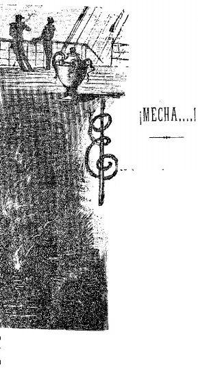 letra capital «e» ¡mecha !