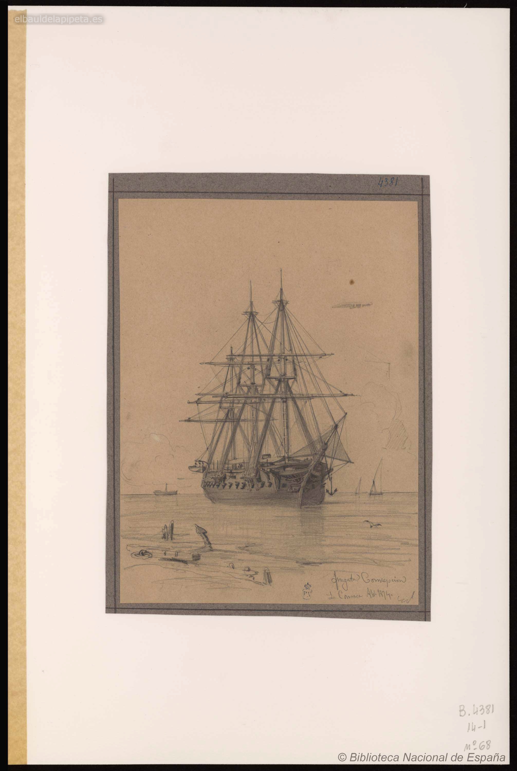 fragata concepcion. la carraca abr 1874