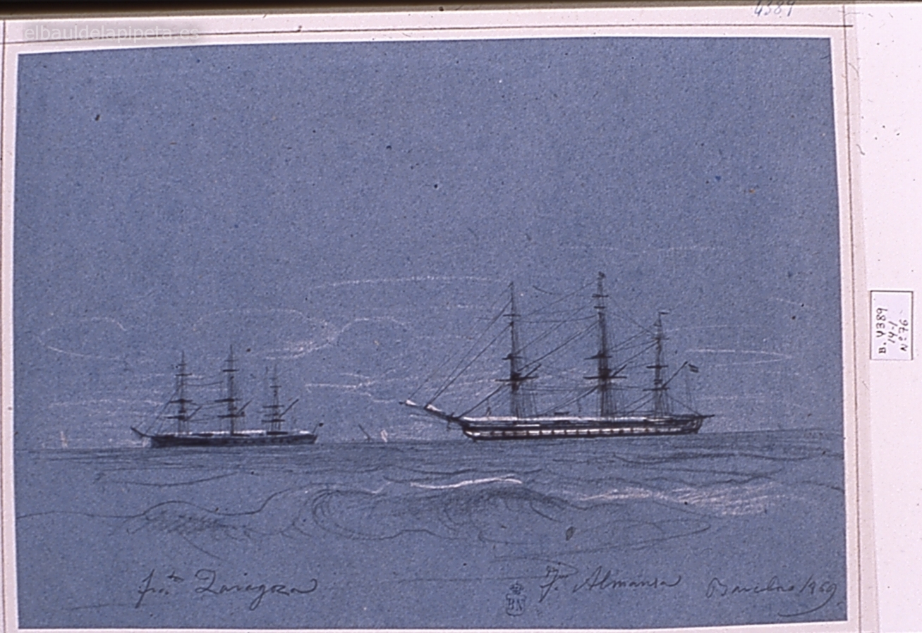 fragata zaragoza f.. almansa barcelona 1869