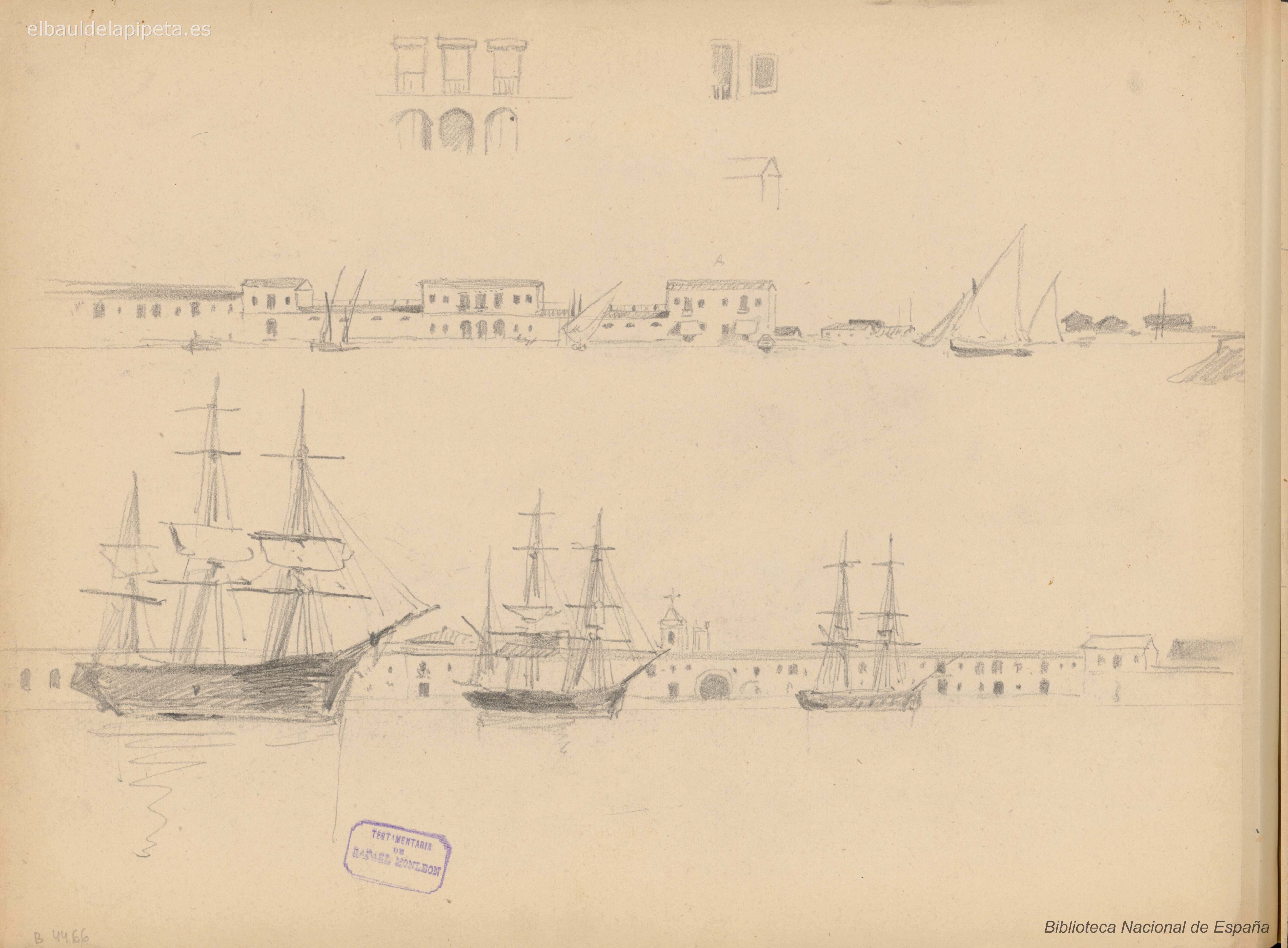 vista de dos ciudades desde la mar