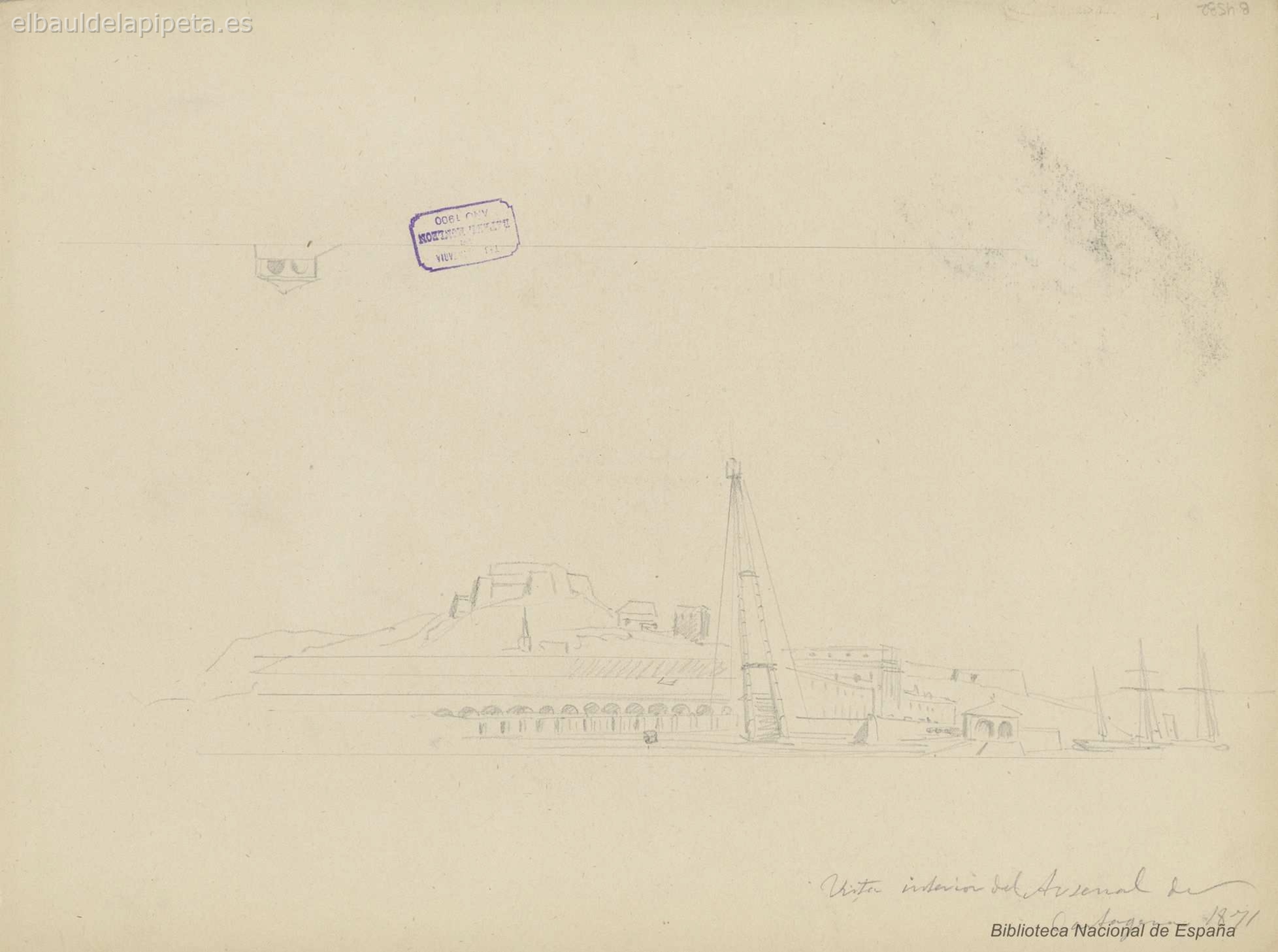 interior del arsenal de cartagena. cartagena 1871 (e)