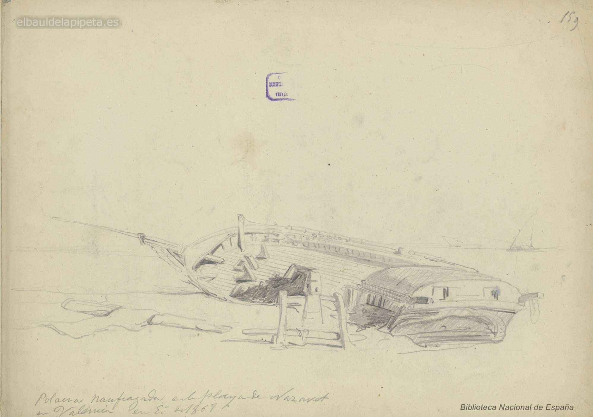 polacra naufragada en la playa de nazaret valencia enero 1878