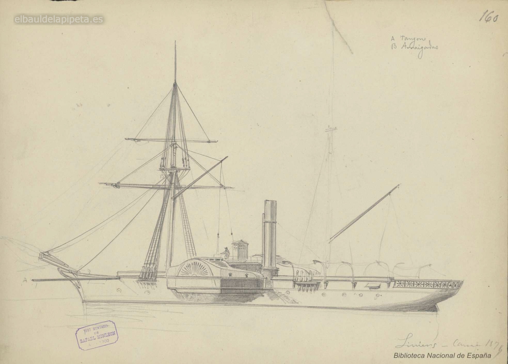 vapor de ruedas espaÑol liniers la carraca 1876