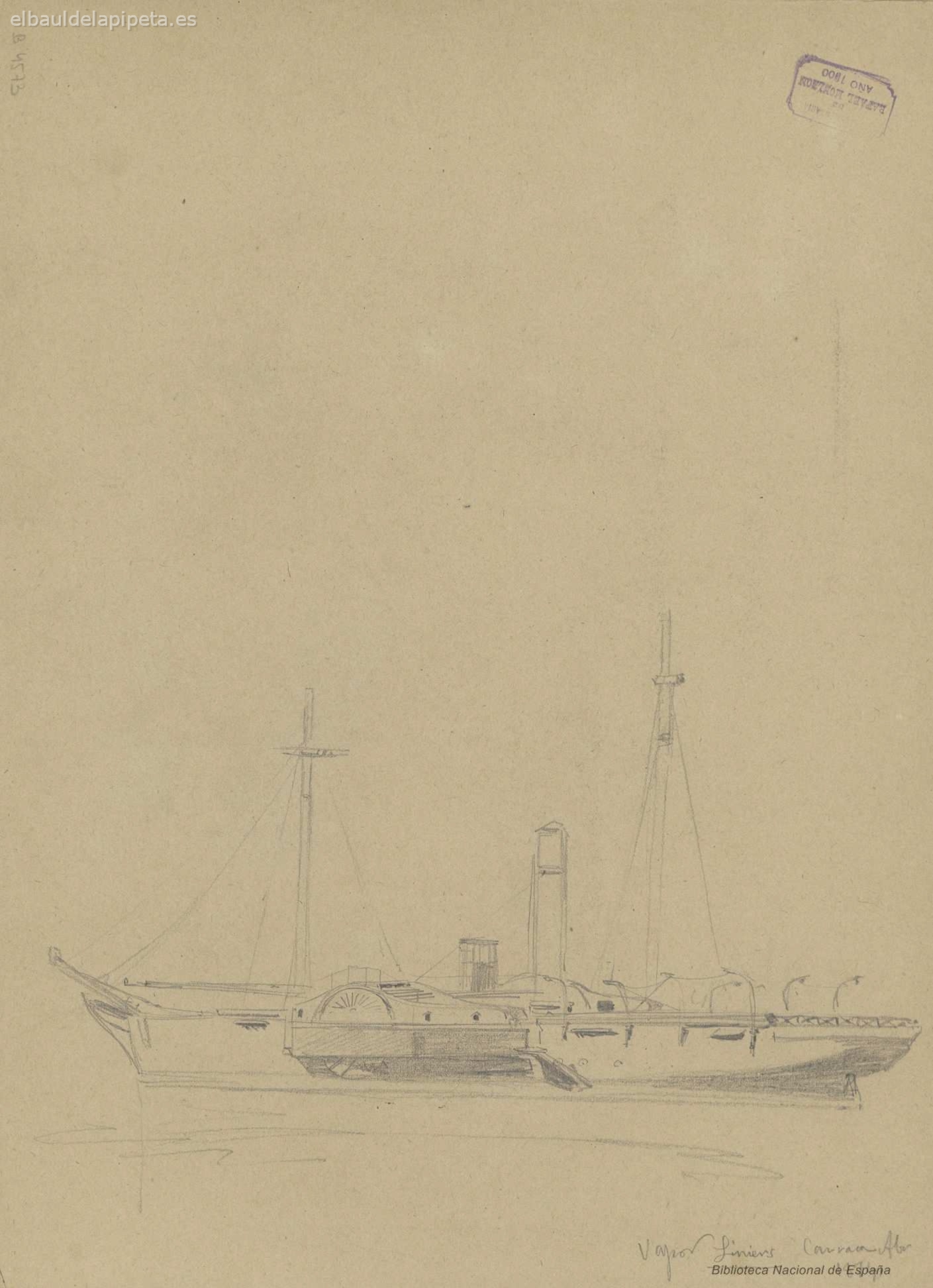 vapor de ruedas espaÑol liniers. la carraca abril 1874