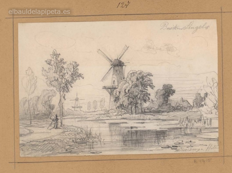 molino al lado de una ria. middeburgo buiten lingels