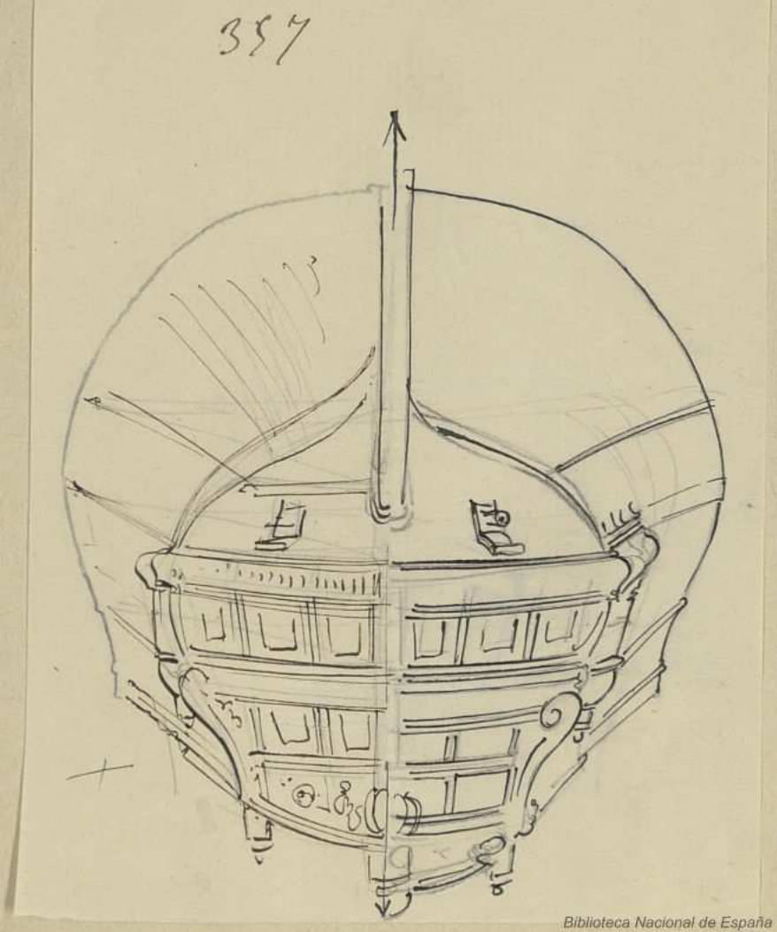 espejo de un navio