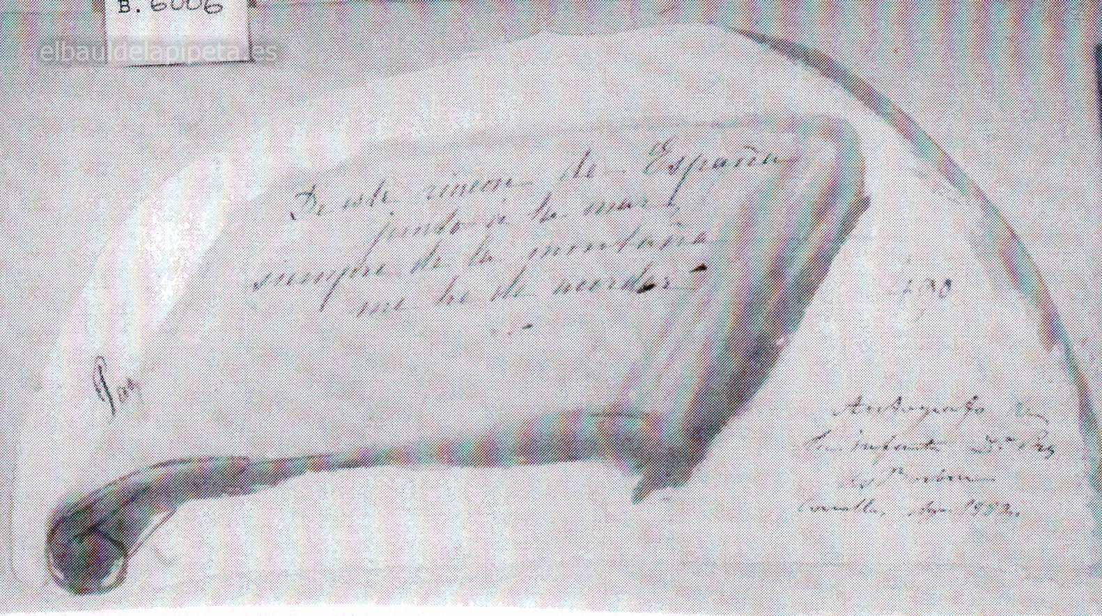 autografo de la infanta dª paz de borbon. comillas 1882