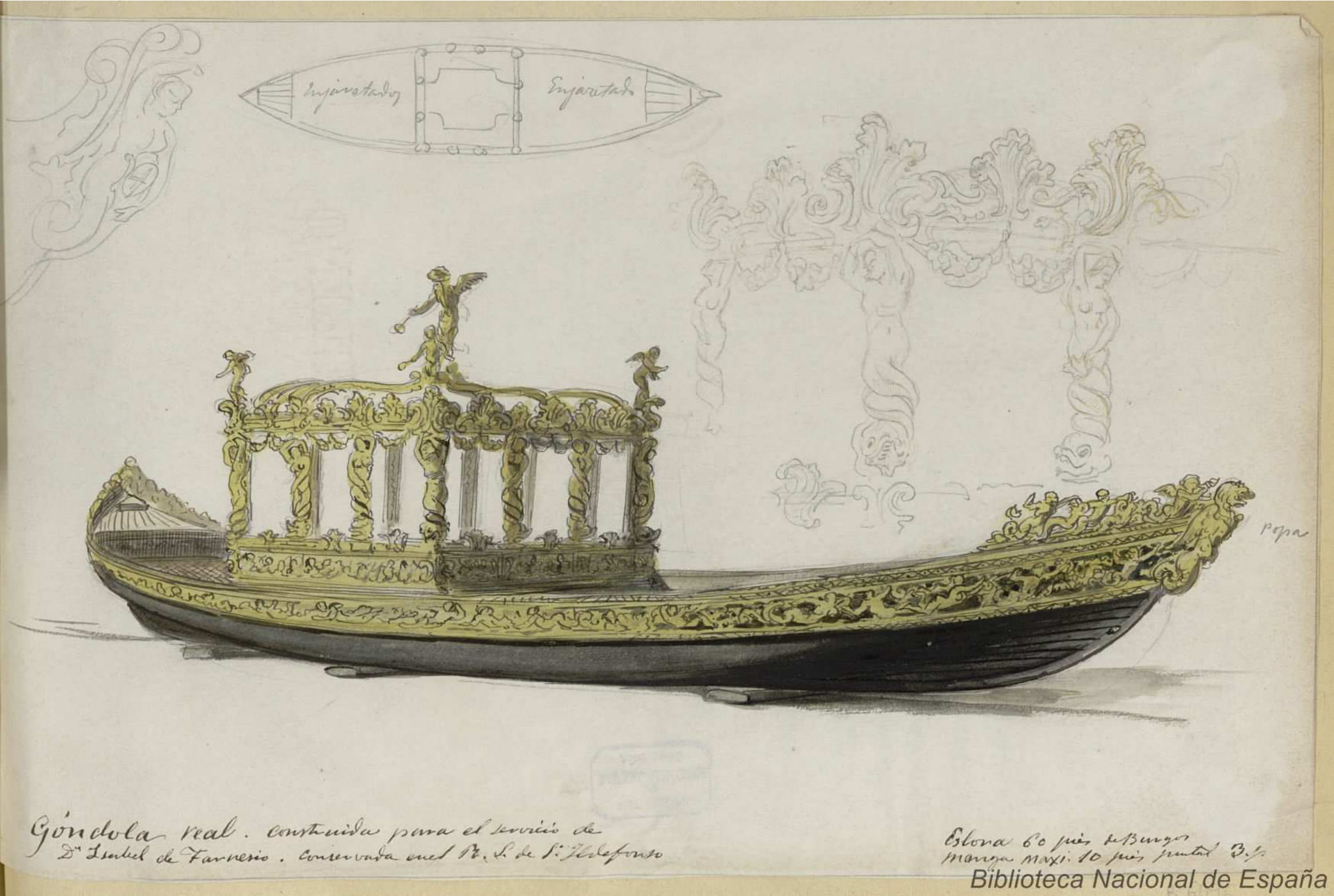 gondola real de dª isabel de farnesio