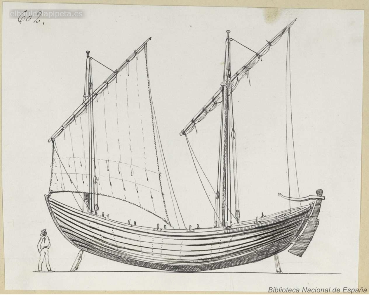 barco de vela en calzos