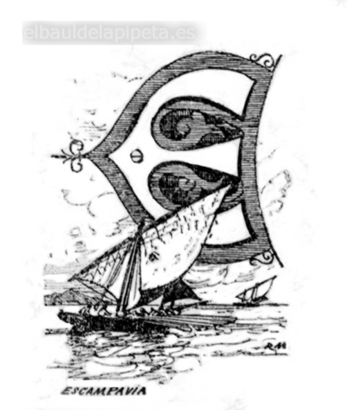 letra capital «e»escampavia