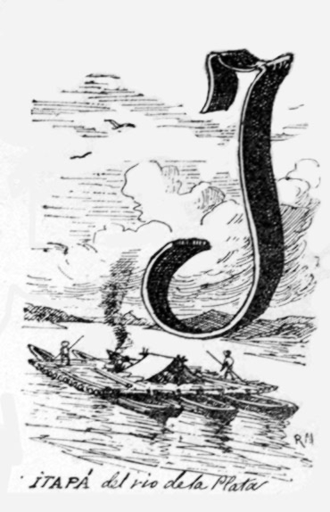 letra capital «j»itapa del rio de la plata