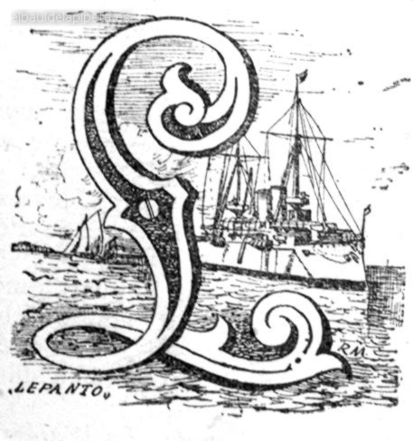 letra capital «l» lepanto