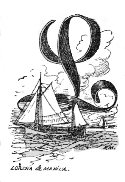 letra capital «l» lorcha de manila