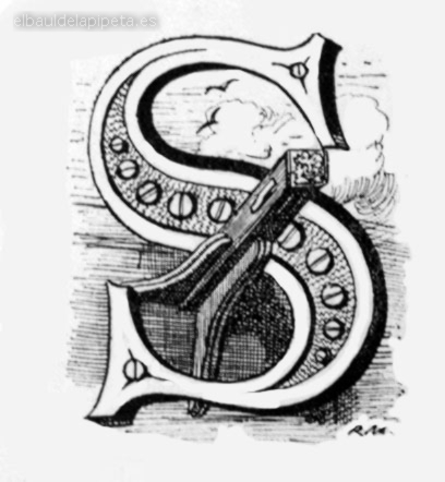 letra capital «s» tripode