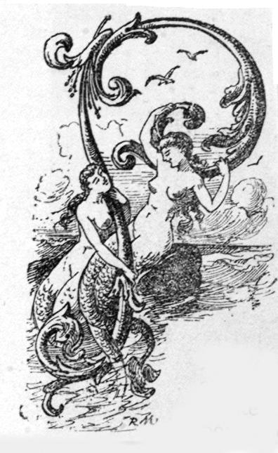 letra capital «s»entre sirenas