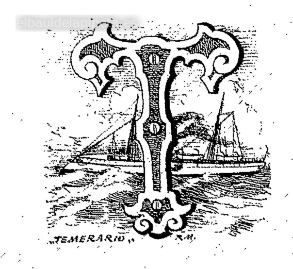 letra capital «t» temerario
