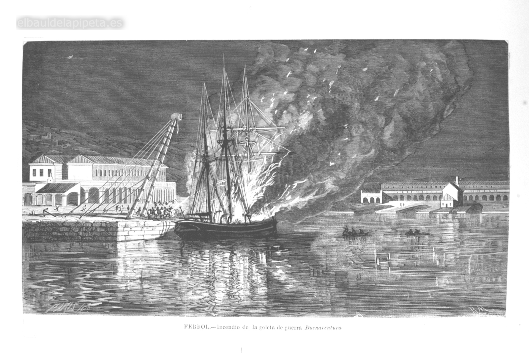 incendio de la goleta de guerra buenaventura