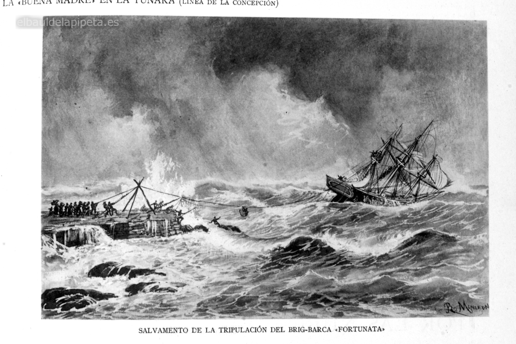 salvamento de la tripulacion de la bri-barca fortunata