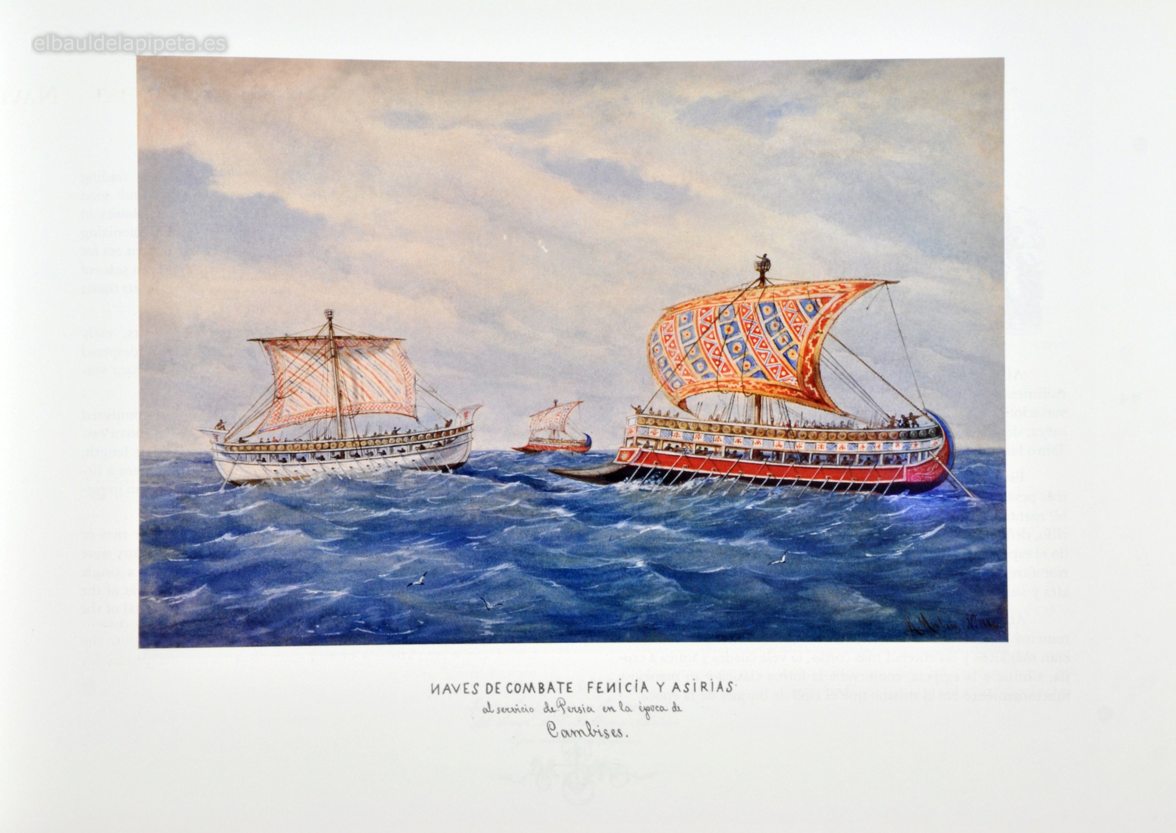 naves de combate fenicias y asirias al servicio de persia en la epoca de cambises