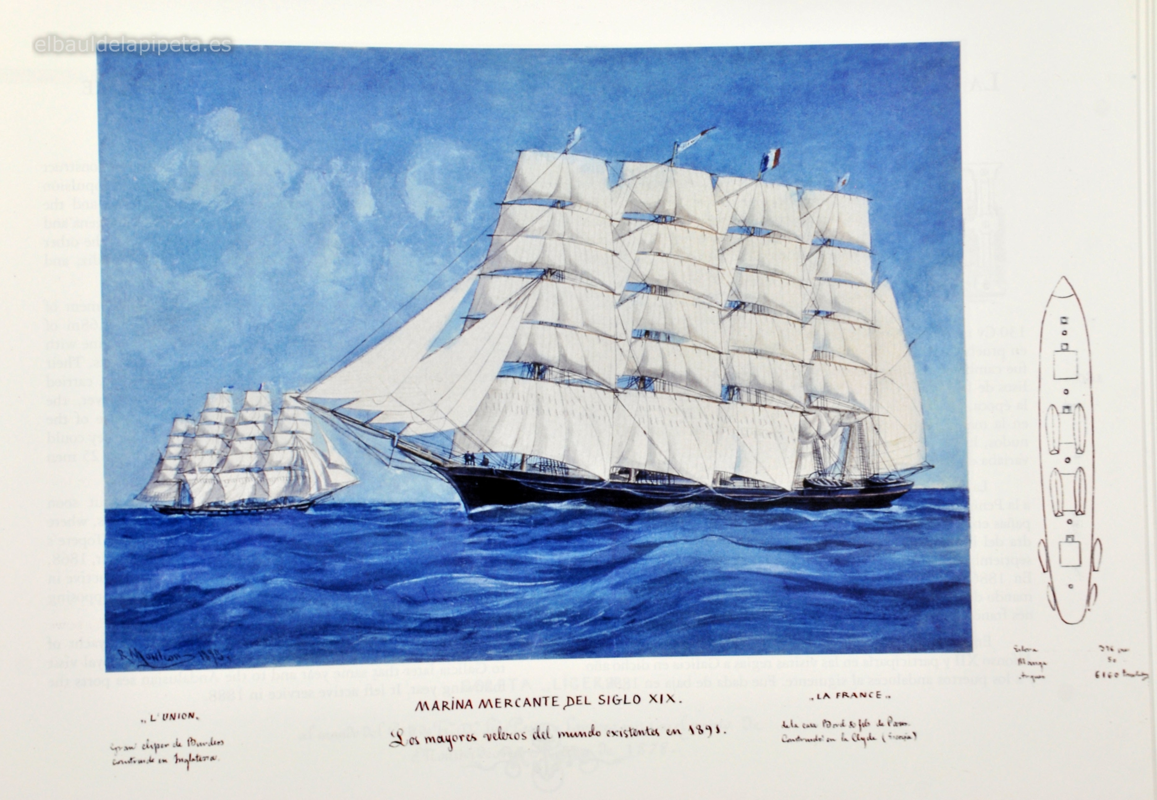marina mercante sel siglo xix. los mayores veleros del mundo existentes en 1893
