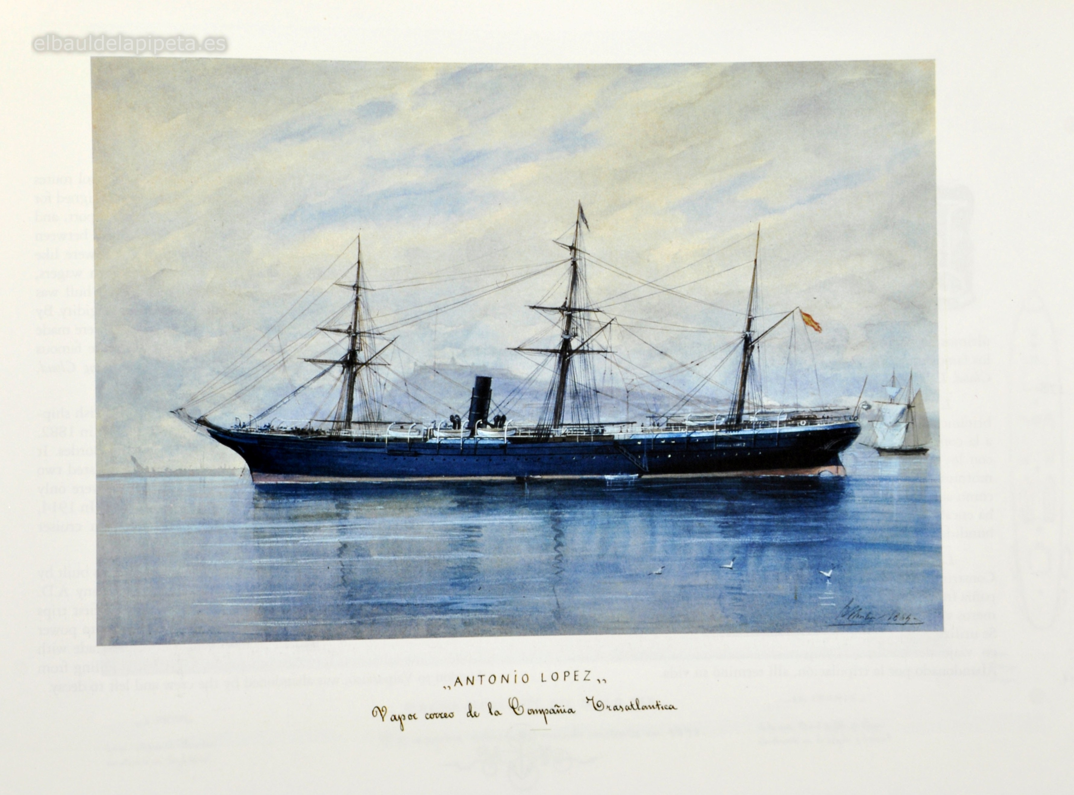 antonio lopez. vapor correo de la compaÑÍa transatlÁntica