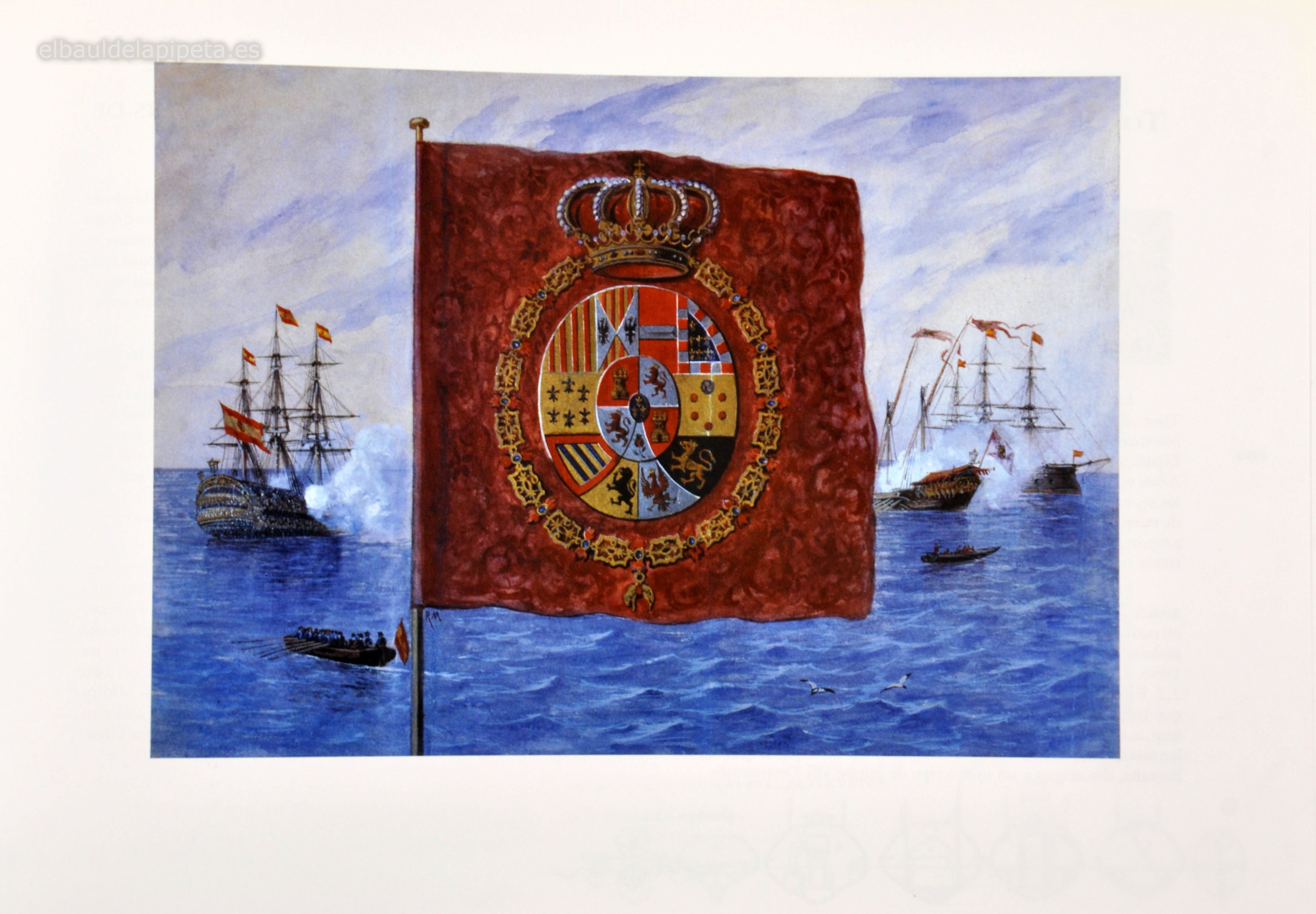 estandarte real en la mar