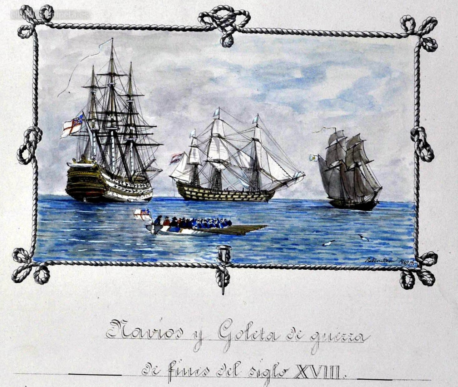 navios y goleta de guerra de fines del siglo xviii